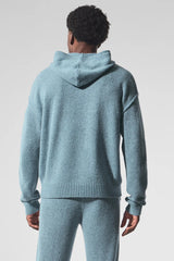Wool Cashmere New Class Hoodie - Celestial Blue Granite Heather