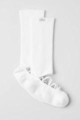 Women's Strappy Siren Grip Sock - White