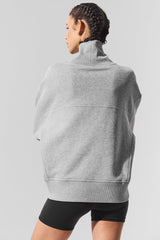 Hazy Mock Neck Pullover - Dark Athletic Heather Grey