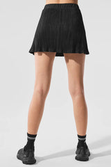 Micro Plisse Tennis Skirt - Black