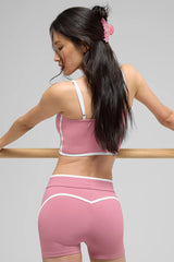 4" Airbrush High-Waist Race Pace Short - Pink Wild Rose/White