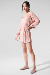 Cropped Micro Plisse Jacket - Pink Quartz