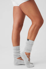 Women's Strappy Siren Grip Sock - Athletic Heather Grey