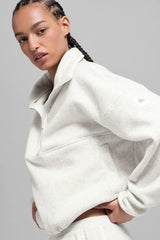 Polar Fleece Retreat Cover Up - White Heather Grey