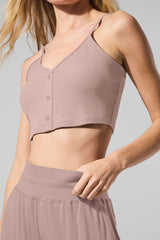 Ribbed Delicate Lounge Tank - Taupe