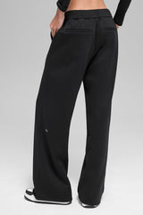 High-Waist Sweatpant Trouser - Black