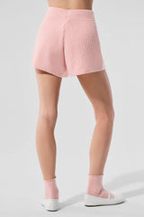 Cashmere High-Waist Plush Waffle Short - Pink Quartz