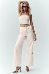 Wool Blend Nightcap Corset Top - Cafe Au Lait