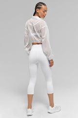High-Waist Airbrush Capri - White