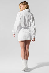 Cropped 1/4 Zip Alumni Pullover - White