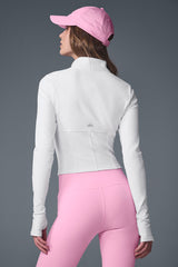 Airbrush Corset Full Zip Jacket - White