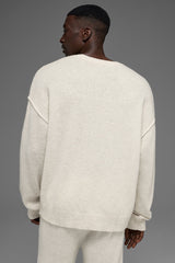 Unisex Wool Cashmere New Class Crewneck Sweater - Bone Heather