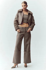 Wool Blend Nightfall Bomber - Alpine Cocoa Heather