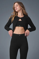 Pointelle Sweater Be Mine Cardigan - Black