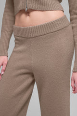 Wool Cashmere High-Waist New Class Wide Leg Pant - Chai Latte