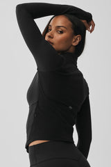 Airbrush Corset Full Zip Jacket - Black