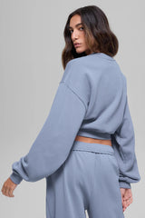 Cropped Accolade Crewneck - Winter Frost