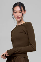 Ribbed Modal Long Sleeve - Espresso
