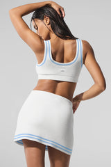 Tennis Club Sweater Knit Bra - White/Seashell Blue