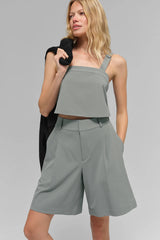 Cropped Dreamscape Tank - Lunar Grey