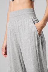 Semi-Sheer Delicate Lounge Flare Pant - Athletic Heather Grey