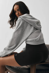 Sweet Escape Zip Up Hoodie - Athletic Heather Grey