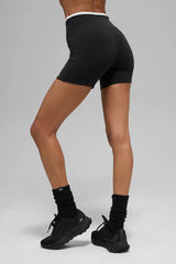 5" Airbrush Double Up Short - Black/White