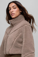 Sherpa Cropped Slope Side Jacket - Chai Latte
