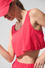 Cropped Sport Star Tank - Candy Red