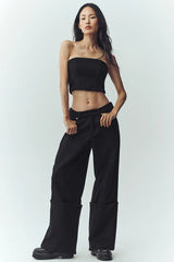 Wool Blend Nightcap Corset Top - Black