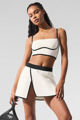 Airbrush Streamlined Bra Tank - Ivory/Black