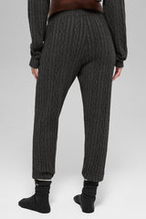 Cable Knit Winter Bliss Pant - Dark Heather Grey