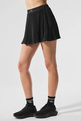 Micro Plisse Tennis Skirt - Black
