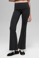 ALO Softsculpt 7/8 Foldover Flare Legging - Black