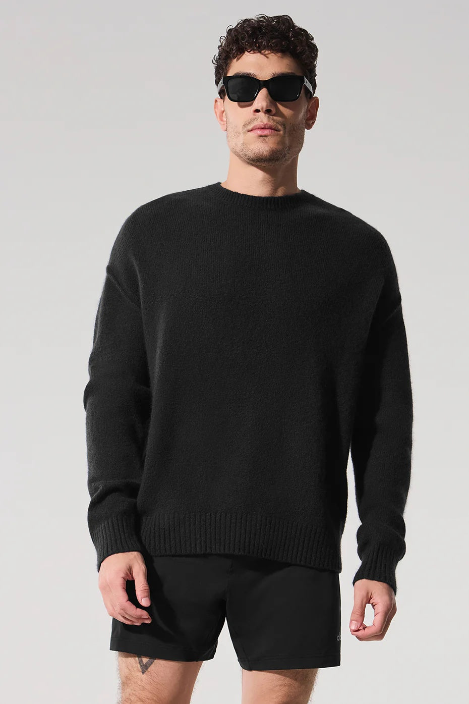 Unisex Wool Cashmere New Class Crewneck Sweater - Black