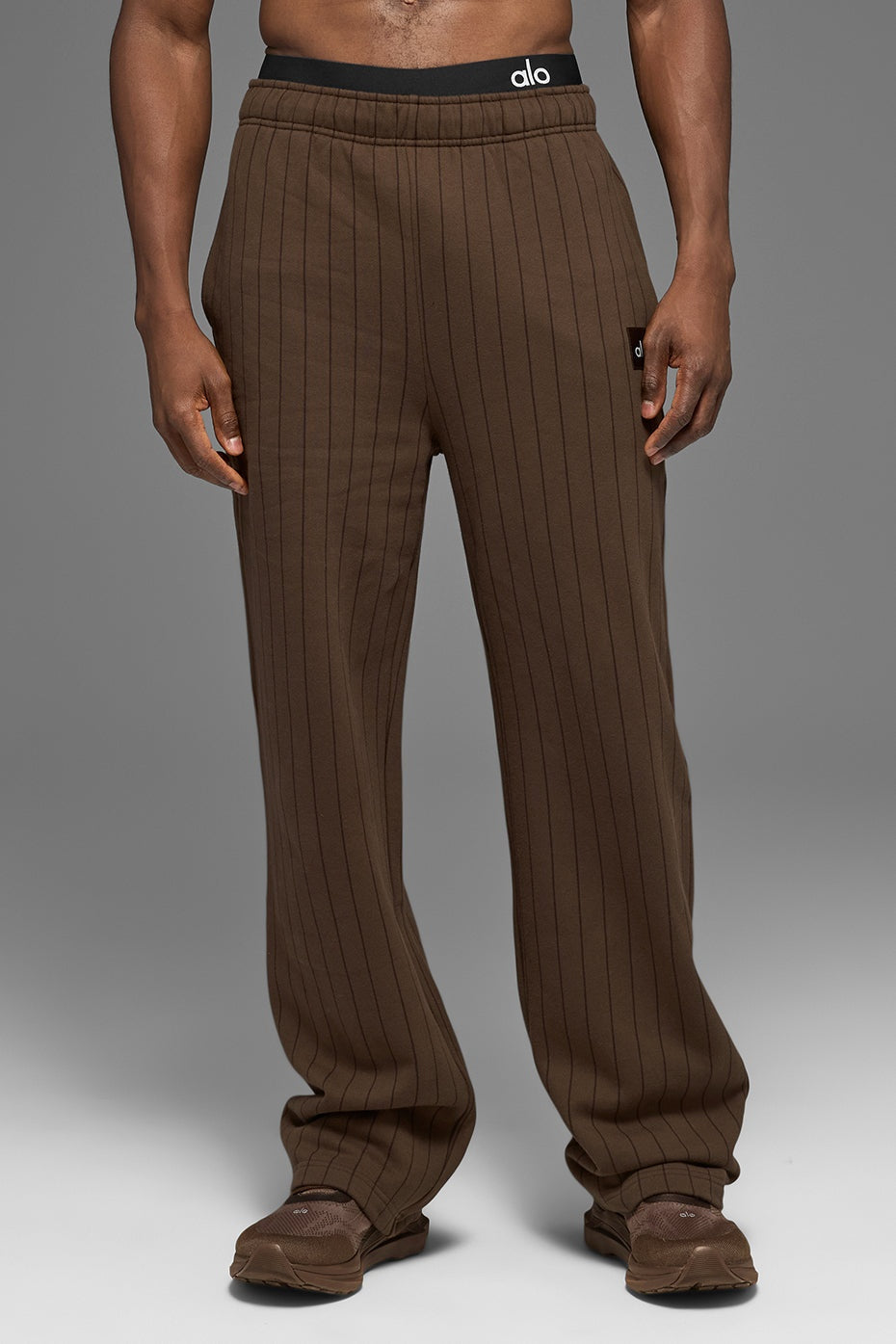 Pinstripe Straight Leg Sweatpant - Espresso Pinstripe