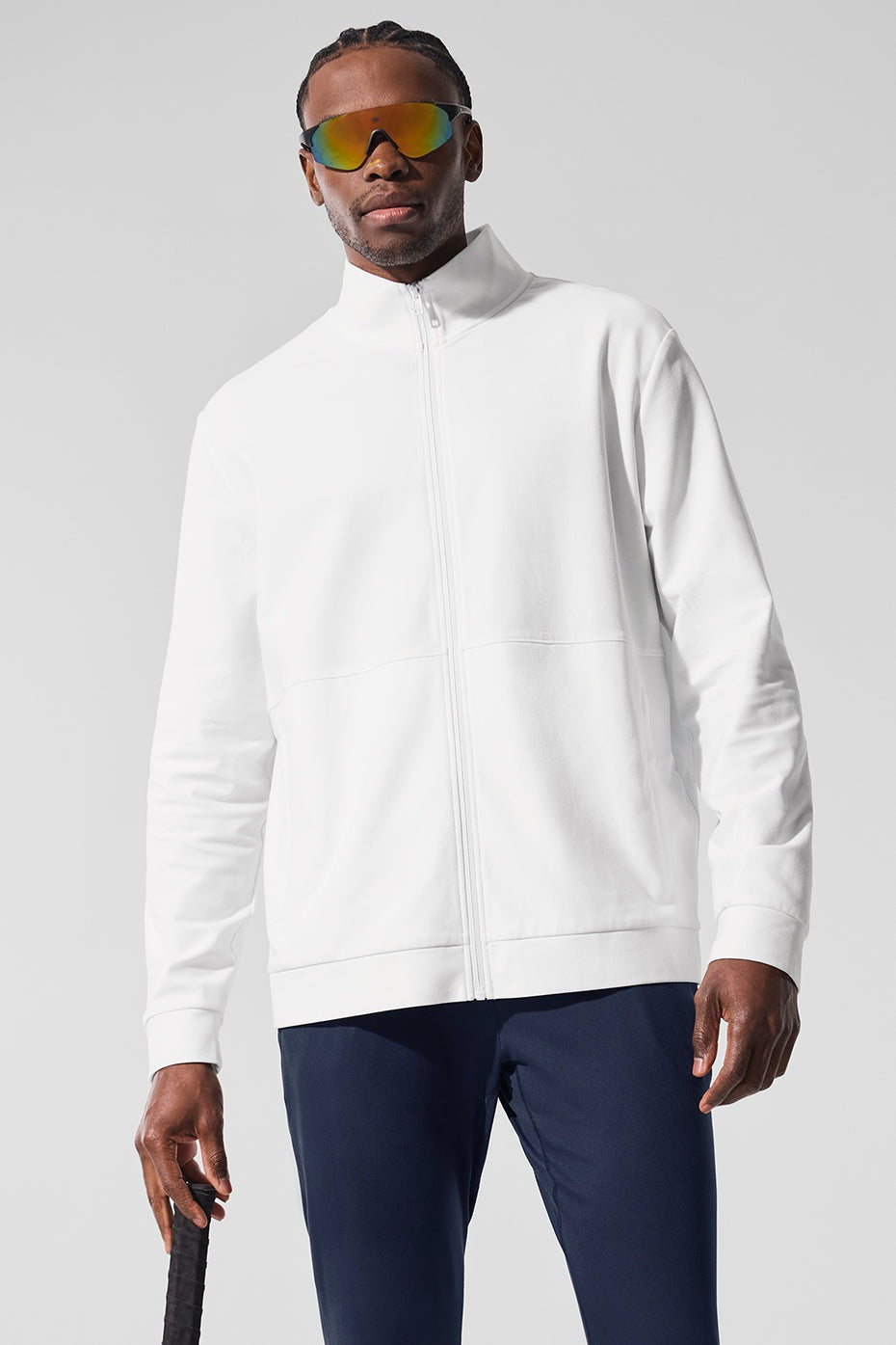 Conquer Max Mock Neck Full Zip - White