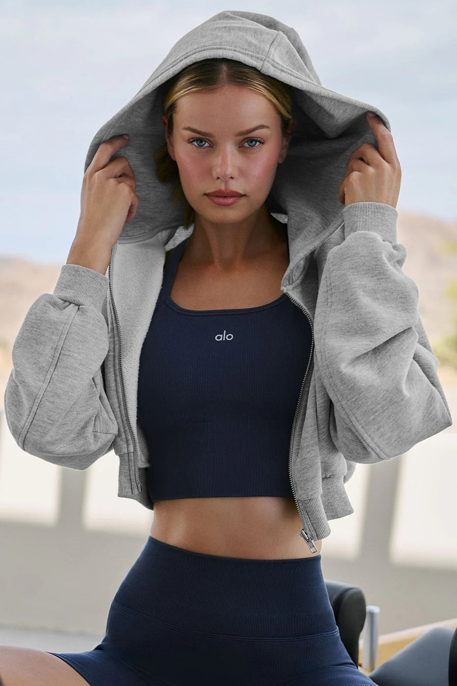 Sweet Escape Zip Up Hoodie - Athletic Heather Grey