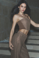 Wool Blend Nightcap Corset Top - Alpine Cocoa Heather