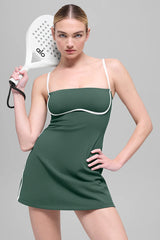Airbrush Streamlined Dress - Clover Green/White