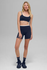 5" Airbrush Double Up Short - Navy/White