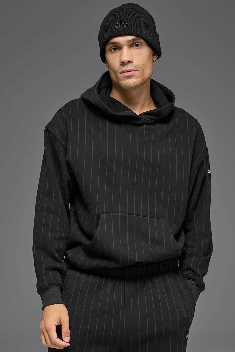 Pinstripe Hoodie - Black Pinstripe
