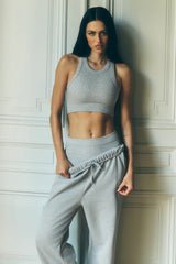 Seamless Delight High Neck Bra - Athletic Heather Grey