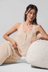 Supernatural Sweater Henley Tank - Macadamia