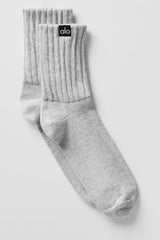 Unisex Half-Crew Scrunch Sock - Athletic Heather Grey