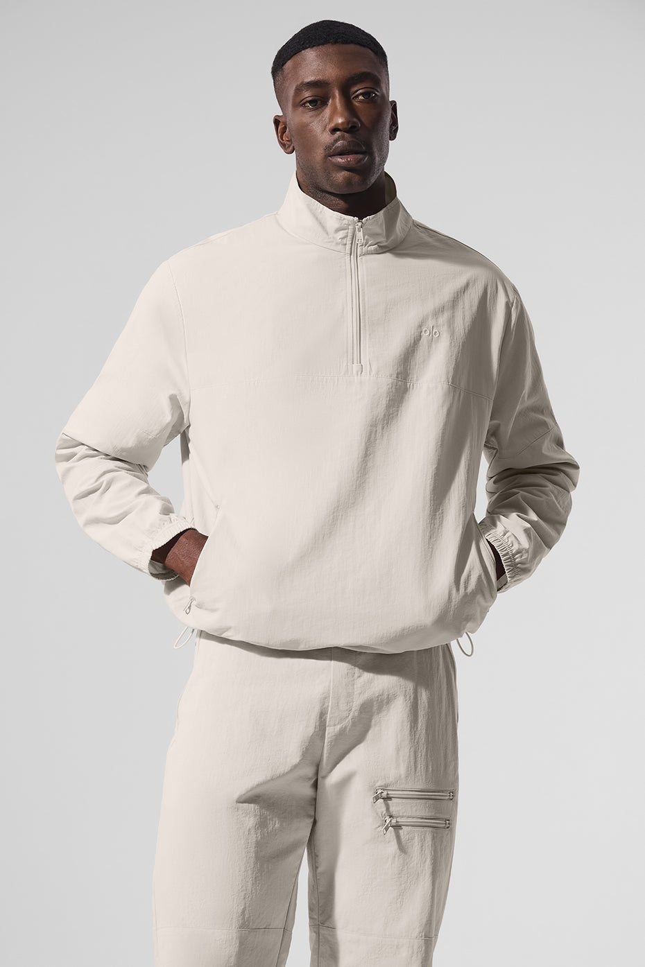 Light Weight Takeaway Track Pullover - Bone