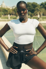 Alosoft Crop Finesse Short Sleeve - White