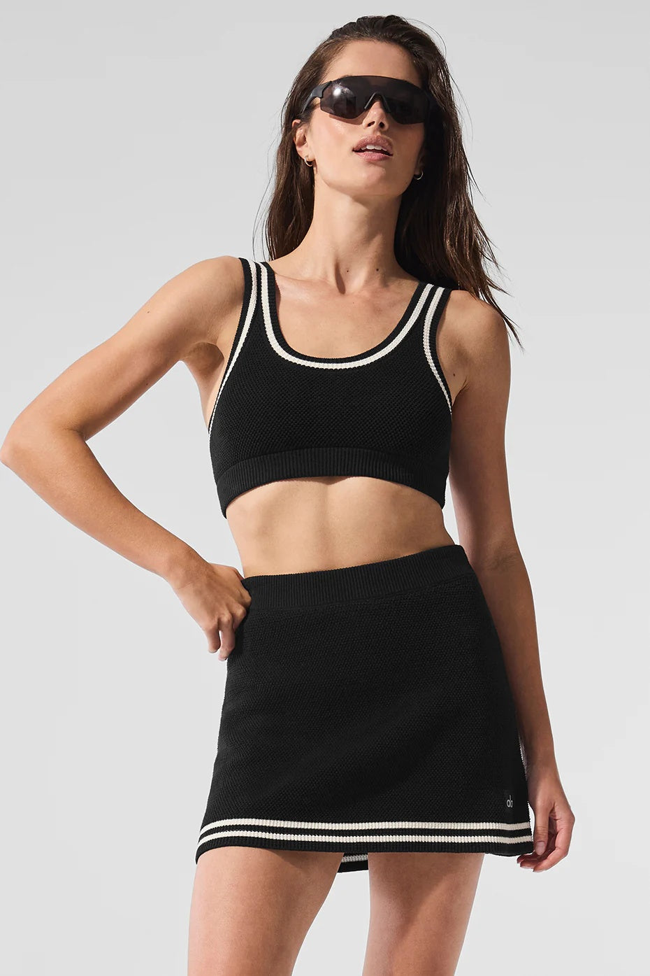 Tennis Club Sweater Knit Bra - Black/Ivory