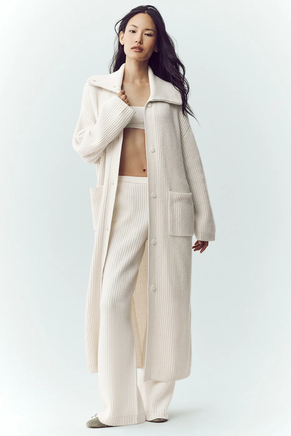 Cashmere Northstar Long Cardigan - Ivory