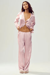 Silk Luminous Pant (Long) - Pink Champagne